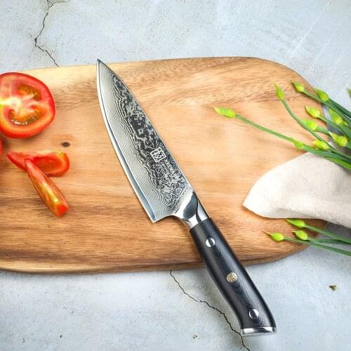 KEEMAKE 6.5" Inch Chef Knife Japanese Damascus VG10 Steel Core Blade Kitchen Knives G10 Handle Sharp Meat Vegetable Cutter Tool