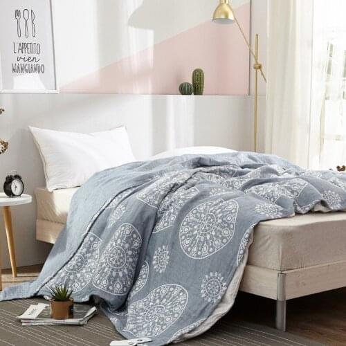 Pure Cotton Soft Gauze Towel Blanket Quilt Home Textiles Summer Quilt Throw Blanket Bed Cover Plane Travel Bed Sofa Nap Blanket