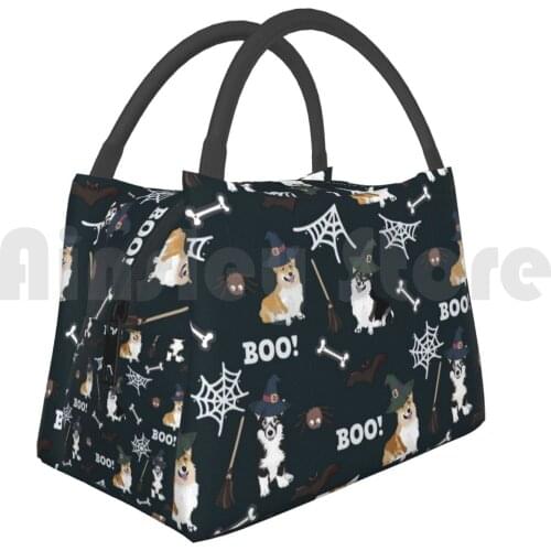 Portable Insulation Bag Corgis Celebrate Halloween-Booooo Corgi Halloween Cute Puppy Pet Animal Dog