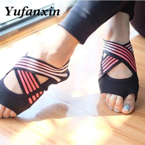 Anti-slip Fitness Dance Pilates Socks yoga shoes Professional Indoor Yoga Sock Five Toe Backless Fitness Ballet Ladies Socks