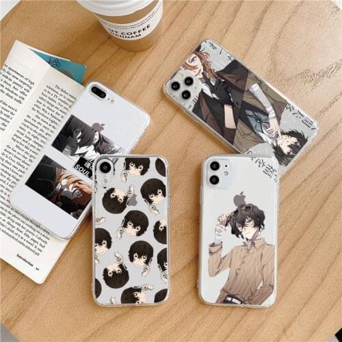 Japan anime bungou stray Phone Case Transparent soft For iphone 5 5s 5c se 6 6s 7 8 11 12 plus mini x xs xr pro max