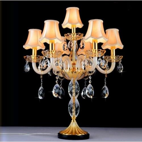 Luxury crystal table lamp European table lamp bedroom bed modern minimalist Nordic highend crystal LED Classic table lamp