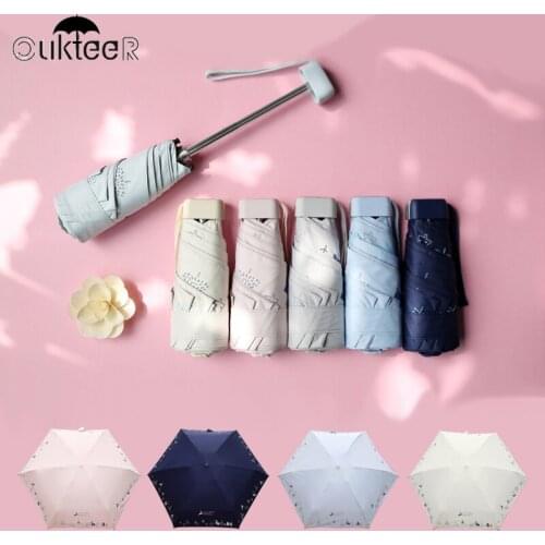 Christmas elk Mini Pocket Umbrellas Windproof anti-UV Protection 6Folding Umbrella Fashion Folding Umbrella Rain Women kids Gift