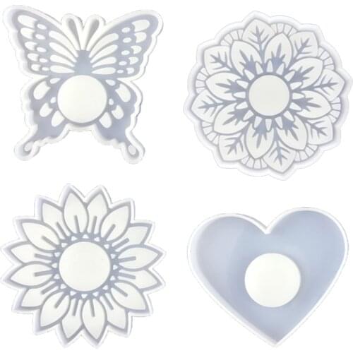 Flower/butterfly Candle Holder Silicone Mold Silicone Epoxy Resin Casting Resin Mold Candle Holder Mold for Diy Craft