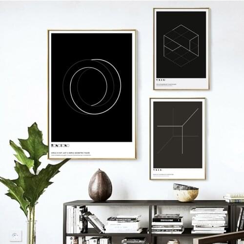 Morden Minimalist Black White canvas painting Wall art Picture for Living Room Nordic Abstract lines poster Decoration Picture