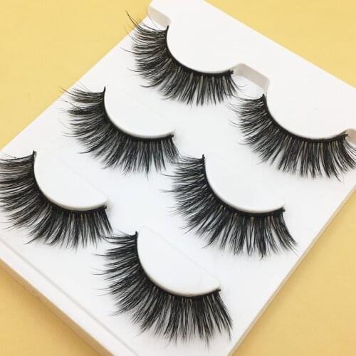 YOKPN 3 Pairs False Eyelashes Natural Fibers 3D Thick Eye Lashes Banquet Makeup Fake Eyelashes long section Eyelash