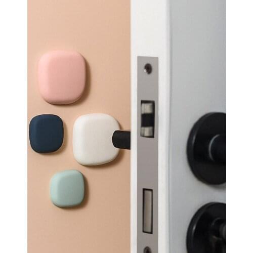 1Set Protection Safety Anti-collision Door Handle Bumpers Silicone Cabinet Door Stoppers Sticker Wall Protectors Hardware