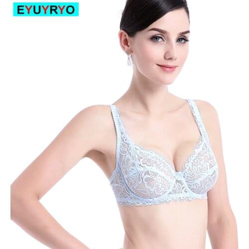 New Transparent Lace Bras Women Sexy Lingerie Thin See Through Bralette top Push Up Bra Mesh Brassiere Underwire Sheer Underwear