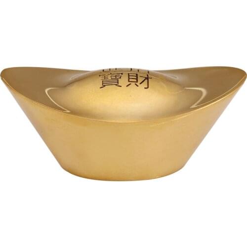 Fengshui Gold Coins Copper Ingot Ornaments Large and Small Gold Ingots Good Luck for Enshrine The God of Wealth Home Crafts