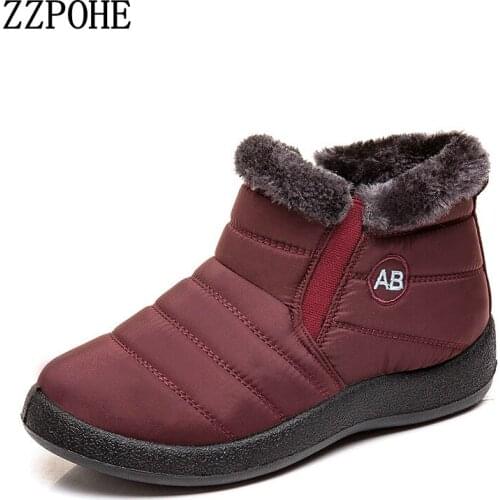 ZZPOHE 2019 fashion new hot ladies snow boots non-slip warm and comfortable mother snow boots ankle flat boots plus size