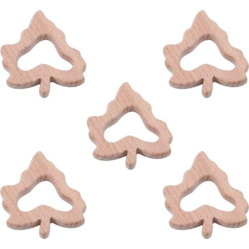 1pc Baby Jewelry Beech Wooden Maple shape DIY Teething Accessories Chewing Toy Baby Molar Toy