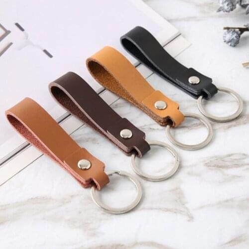 1pcs Real Cowhide Key Holder Handmade Genuine Leather Key Ring Lanyard Retro Creative keychain Jewelry Keychain