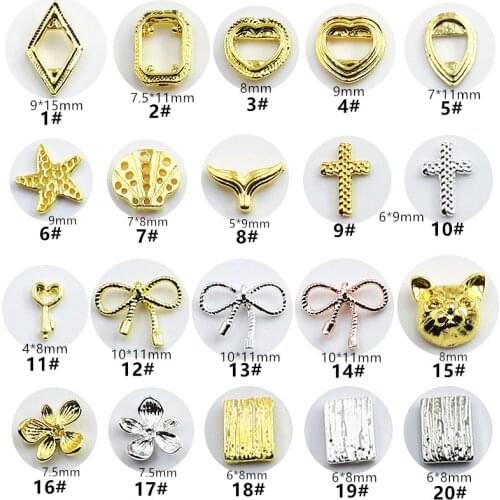 10pcs/lot Korea 3D Alloy Nail Parts Kawaii Heart Bowknot Nail Art Accessories Charm Styling Nail Deco Supplies For Professionals