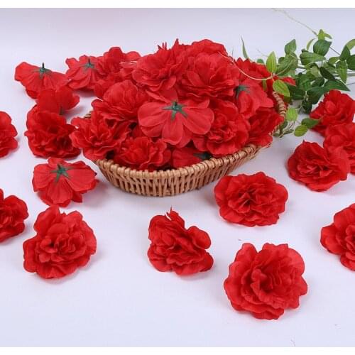 100 pcs/lot dalihua Rose Single Flower Head DIY Real feel Wreath Wedding Party Decoration Silk Rose Wall Arch Row Fake Flowers