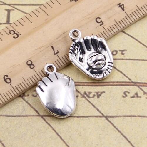 12pcs Charms Baseball Glove Mitt 20x14mm Tibetan Bronze Silver Color Pendants Antique Jewelry Making DIY Handmade Craft