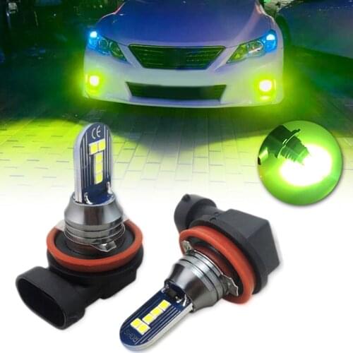 2pcs Super Bright Lime Green LED Bulbs H11 H8 Car Truck Fog Lights Fog Lamp Replacement Bulbs Long Service Life