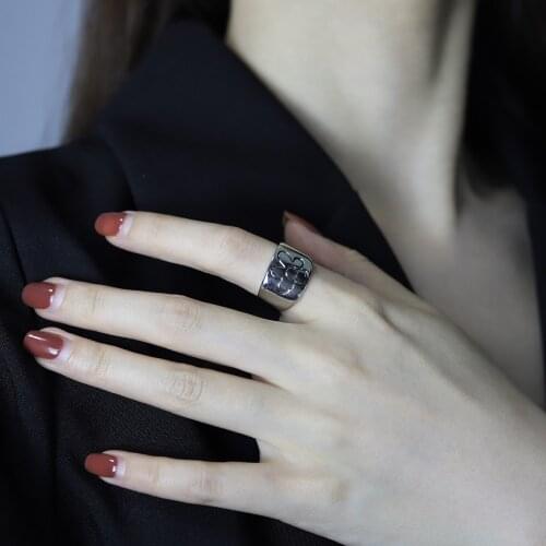 2021 New Korean Style Flower Rings for Women Punk Trendy Vintage Plum Blossom Ring Party Couple Rings Jewelry Wholesale