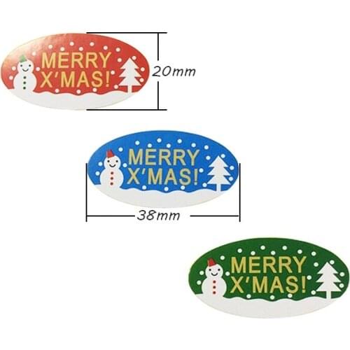 750PCS/Lot Cute Ellipse Snowman Christmas series sealing Sticker DIY multifunctional Gift label