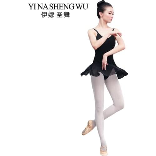 Adult One-piece Ballet Leotard Ladies Sleeveless Sling Gymnastics Ballet Dance Leotard Net Yarn Skirts Ballerina Practice Dress