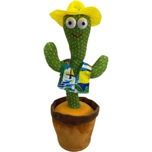 Kids Singing Plush Toys Cactus Novel Singing Dancing Cactus Plush Toys 120 Songs Recording Dialogue Repeat Word Home Decor