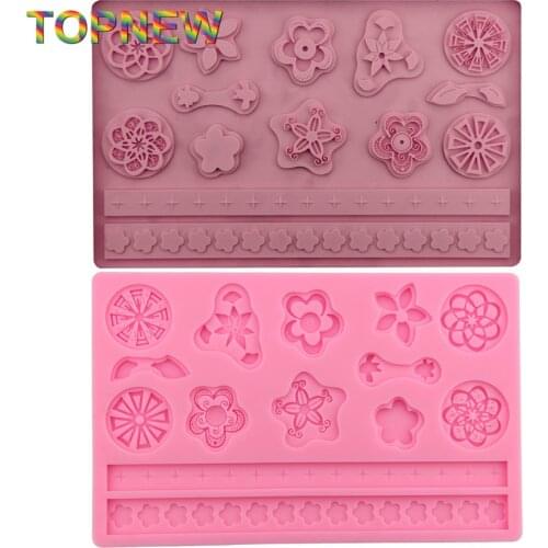 Leaf Flower Decorating Fondant Cake Sugarcraft Embossing Silicone Mat Mold DIY 2152