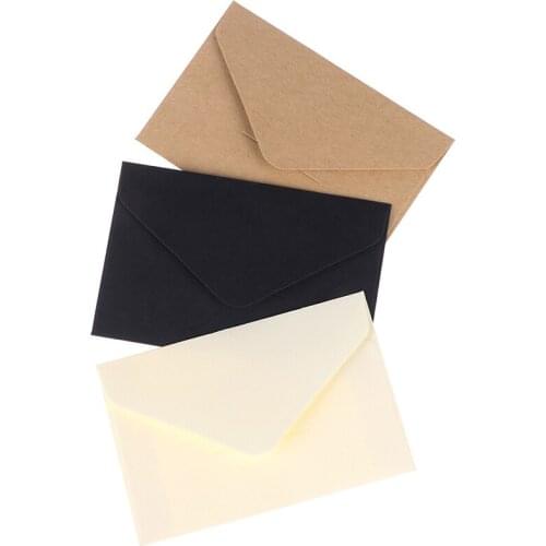 20Pcs/Set Classical Kraft Blank Mini Paper Window Envelopes Wedding Invitation Envelope Gift Envelope