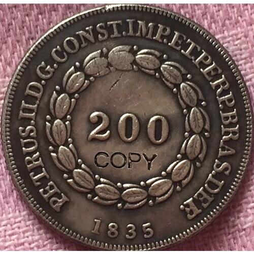 1835 Brazil 200 Reis coins COPY