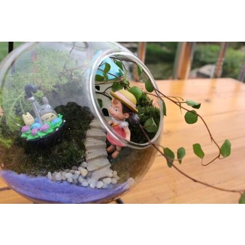 LeChong Creative Hanging Glass Vase Fish Tank Hanging Iron Frame Plant Vase Aquarium Flower Mini Display Box Art Deco Supplies