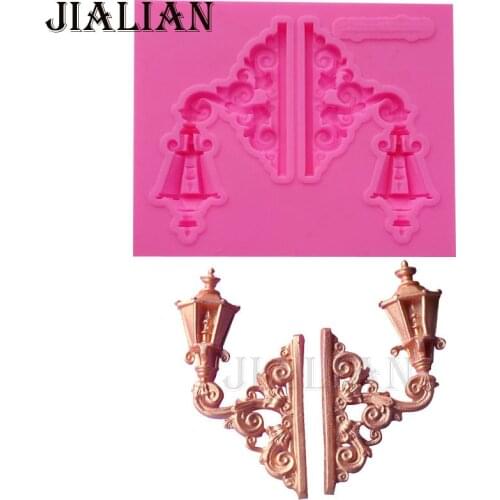 Lace Street lights decoration Silicone Mould DIY Cake Decorating tools chocolate sugar art displays T0891