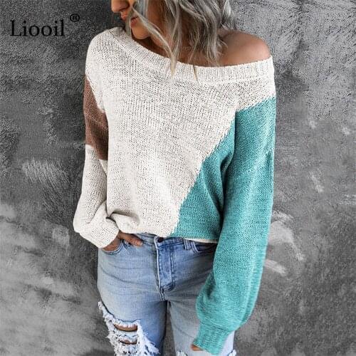 Женские пуловеры с открытыми плечами Liooil China At AliExpress