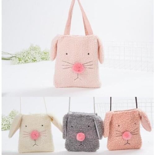 M472 Cartoon Cute Childrens Bag Plush Dog Hair Ball Nose Handbag Xiekua Package Bag