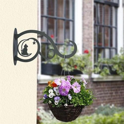 Metal Plant Flowerpot Basket Hanger Wall Hanging Hook For Garden Balcony Decor Flowerpot Hanger Self-Adhesive Hook Tools Garden