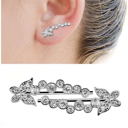 Fashion High Quality Ear Stud Crystal Left and Right Animal Butterfly Ear Stud Earrings Piercings Punk Women Ear bone Jewelry