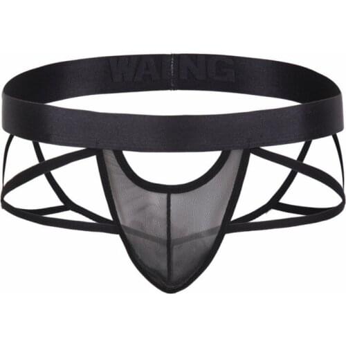 Man Sexy PU Leather Thongs Bulge T-Back Panties Male Gay Hipster Jockstrap Erotic Underwear Men U Convex Penis Pouch G String