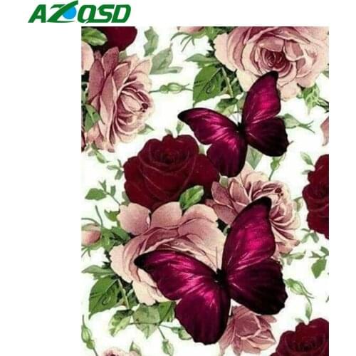AZQSD Animal Painting By Numbers Butterfly Flower Gift Oil Painting By Numbers HandPainted Kit On Canvas Home Decor Wall Art