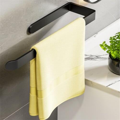 Towel Rack Toilet Paper Holder Wall Mounted Bathroom Kitchen Roll Holder Modern Black Hanger Paper Hook Bathroom Accessories