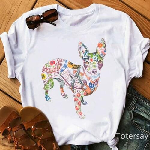 New Cute Women-Clothing Kingsley Gets Inky T Shirt Waterful Dogs T-Shirt Vintage Female Clothing 2021 Harajuku Summer Top
