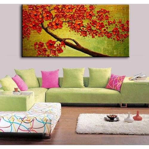 New handmade Modern Canvas on Oil Painting Palette knife Tree 3D Flowers Paintings Home living room Decor Wall Art 168035