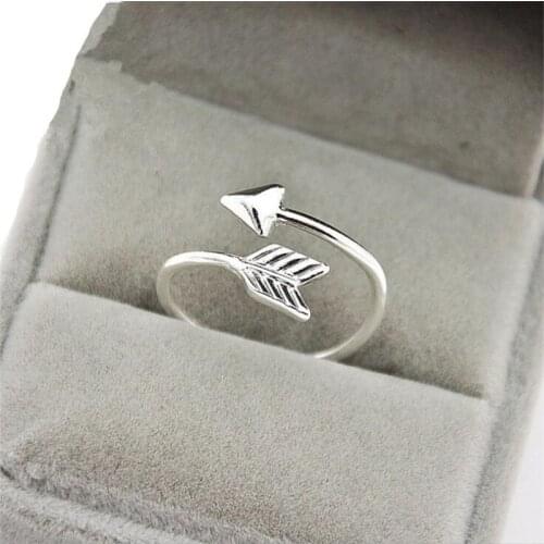 New Simple Creative Fashion Arrow Silver plated Jewelry Not Allergic Popular Personality Women Love Opening Rings R575