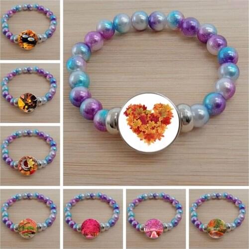 New Fenglin Landscape Painting Glass Bracelet Cabochon Glass Color Bead Bracelet Gift