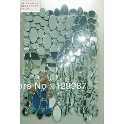 New style DIY oval round pieces combined wall mirror sticker decoration , 3D acrylic room wall mirror sticker