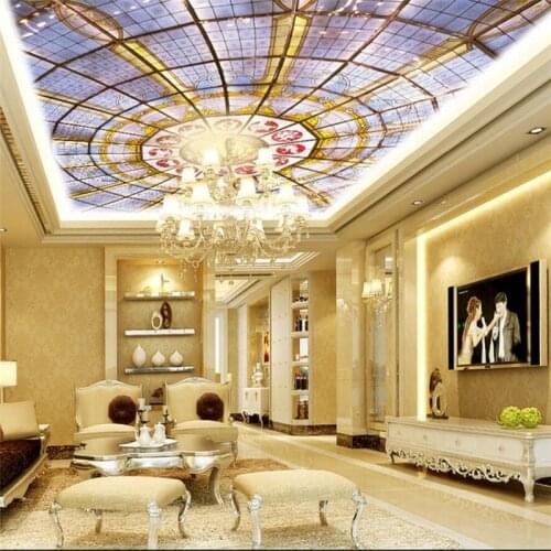Beibehang Custom wallpaper 3d mural luxurious living room European dome ceiling wallpaper ceiling decoration murals 3d wallpaper