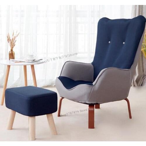 High back single sofa chair Folding recliner lazy sofa nursing chair Bedroom balcony lounge chair