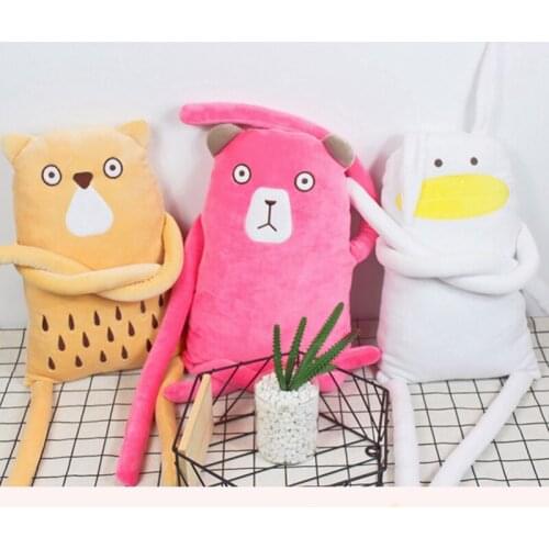 40cm Ins Original Rabbit&Bear Plush Pillow Soft Cartoon Animal Owl&Monkey Stuffed Doll Bed Decoration Toy Chair Cushion Kid Gift