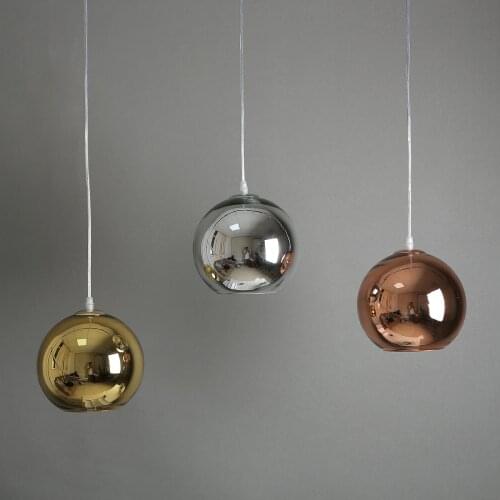 Post-modern Pendant Lights Electroplated Glass Bubble Ball LED Hanging Lamp Living Room Kitchen Dining Room Lights