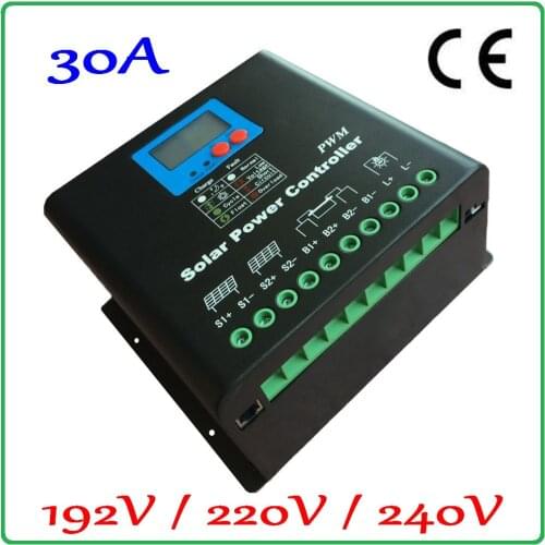 Solar cells Solar Panel Battery Charge Regulator 192V or 220V or 240V high voltage solar charge controller 30A LCD Display