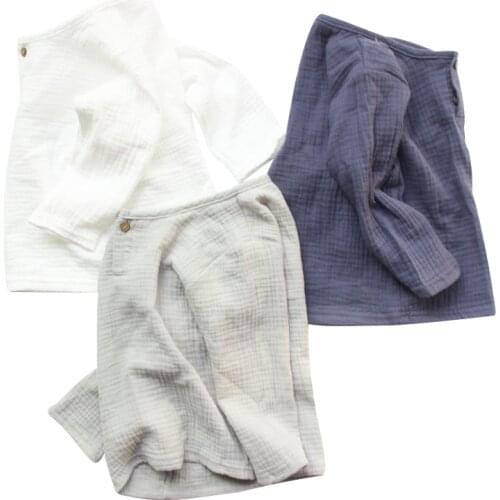 Linen 2020 Cotton Baby Boy Girl Summer T Shirts New Toddler Comfortable Tops Tee Children Clothing Kids Button 80-130CM Height