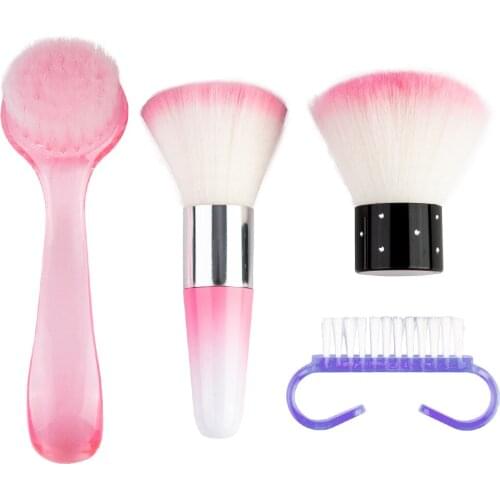Multi-Sizes Nail Brush Long Handle Nail Cleaning Brush Soft Remove Dust Dust Cleaner Nail Care Manicure Tool