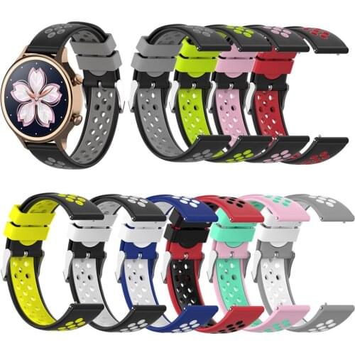 Silicone Watch Strap for Huawei Smart Watch First Generation Replacement Band Wrist Band for TicWatch c2 rose gold version