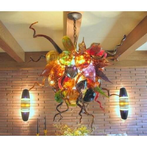 Modern Murano Hand Blown Coloured Glass Chandelier Hanging Stained Glass Animal Lamps